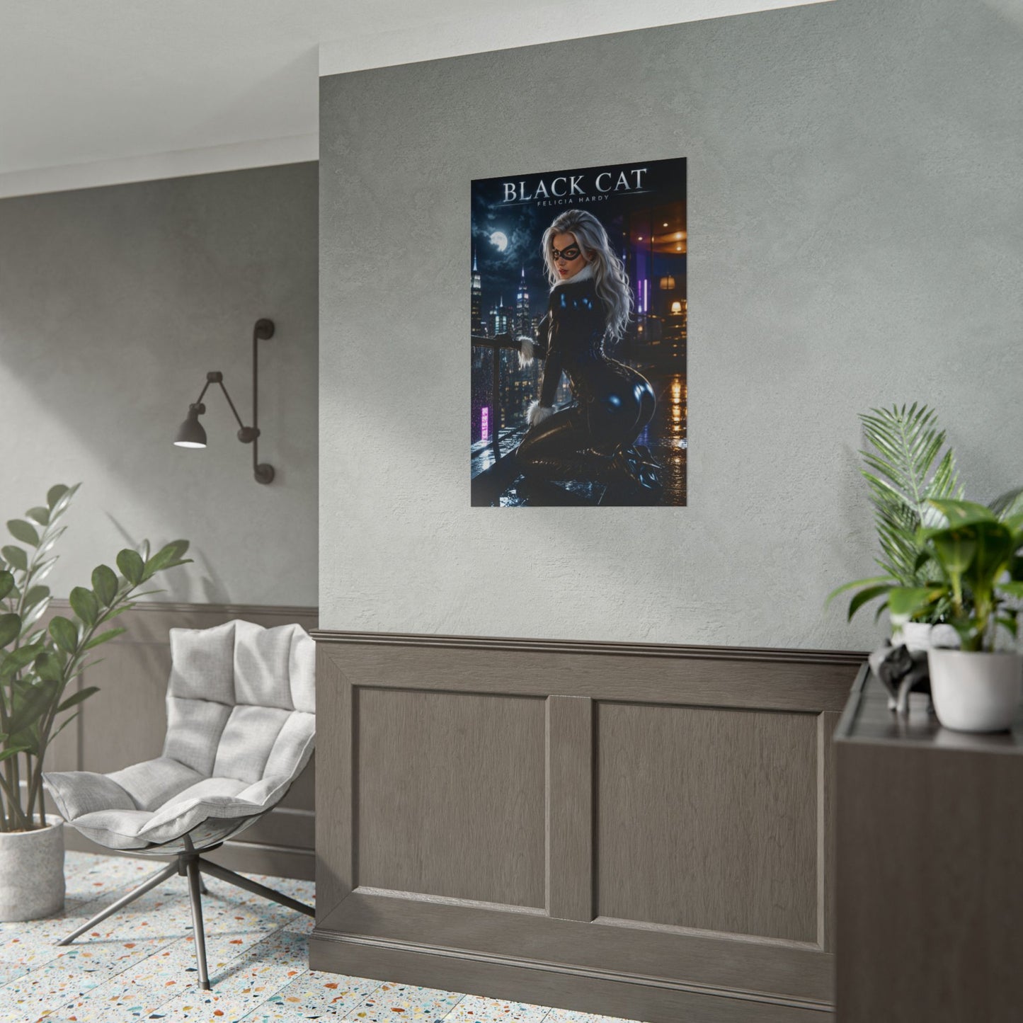 Black Cat Poster, Marvel Wall Art, Comic Book Print, Superhero Decor