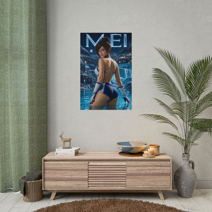 Mei Character Poster Overwatch Gamer Gift Gaming Setup Wall Decor Print
