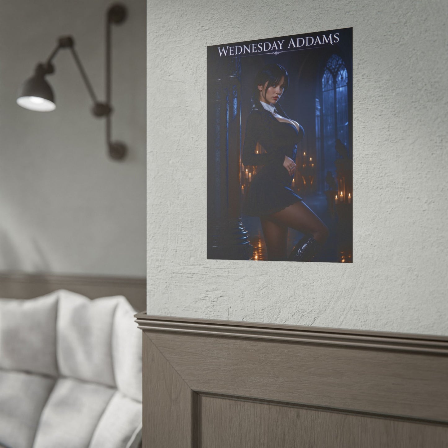 Wednesday Addams Poster, Gothic Wall Art, Dark Fantasy Print Decor