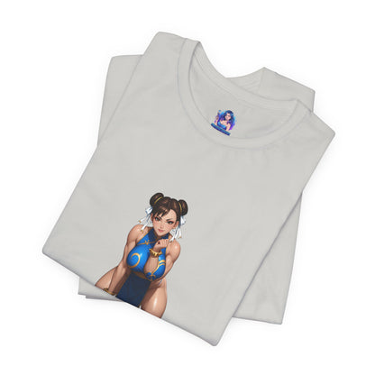 Chun-Li T-Shirt | Street Fighter Grafik-T-Shirt für Gamer &amp; Anime-Fans | Kämpfer-Waifu-Shirt