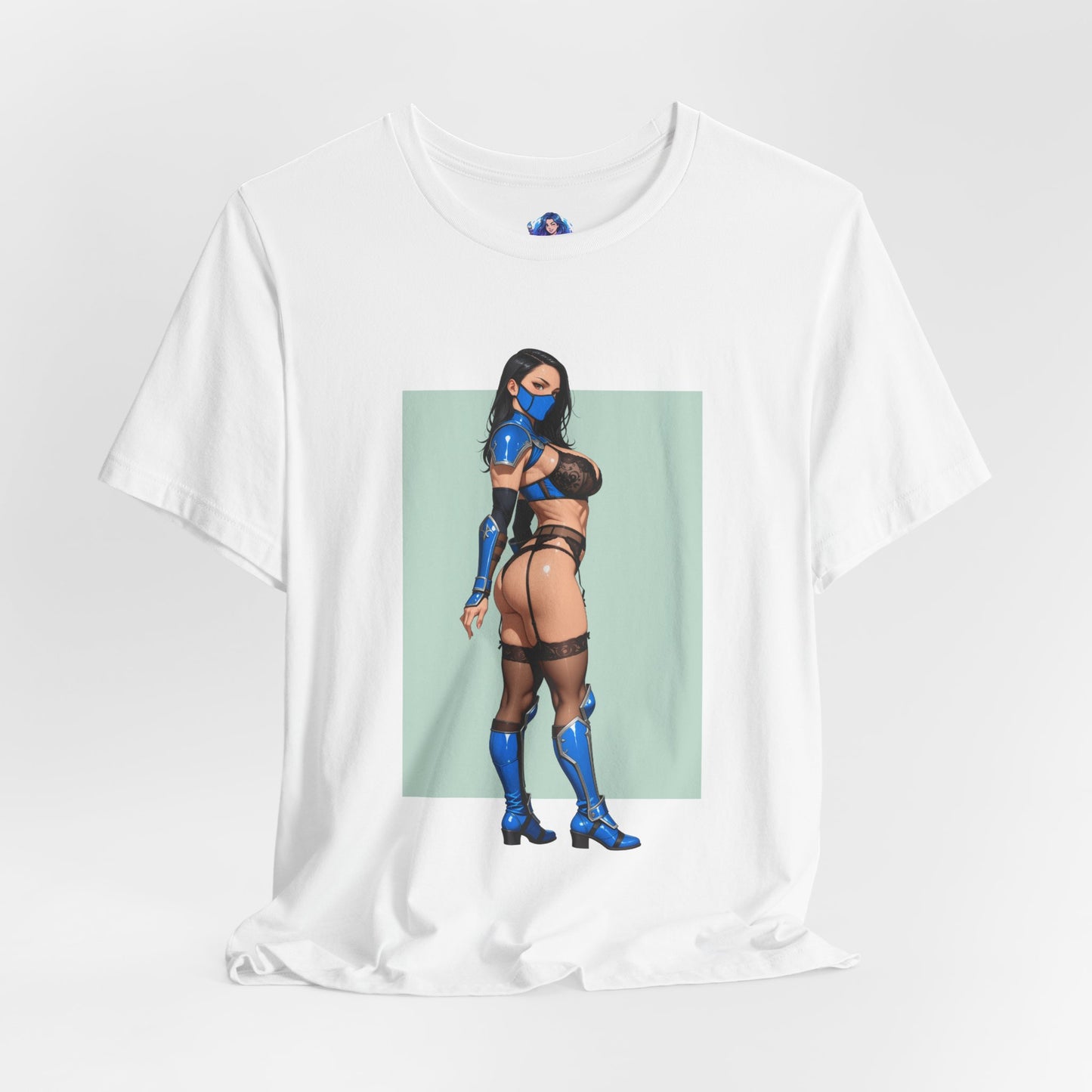 Kitana Grafik-T-Shirt | Mortal Kombat T-Shirt für Otakus und Kampfspielfans | Blaues Ninja-Waifu-Shirt