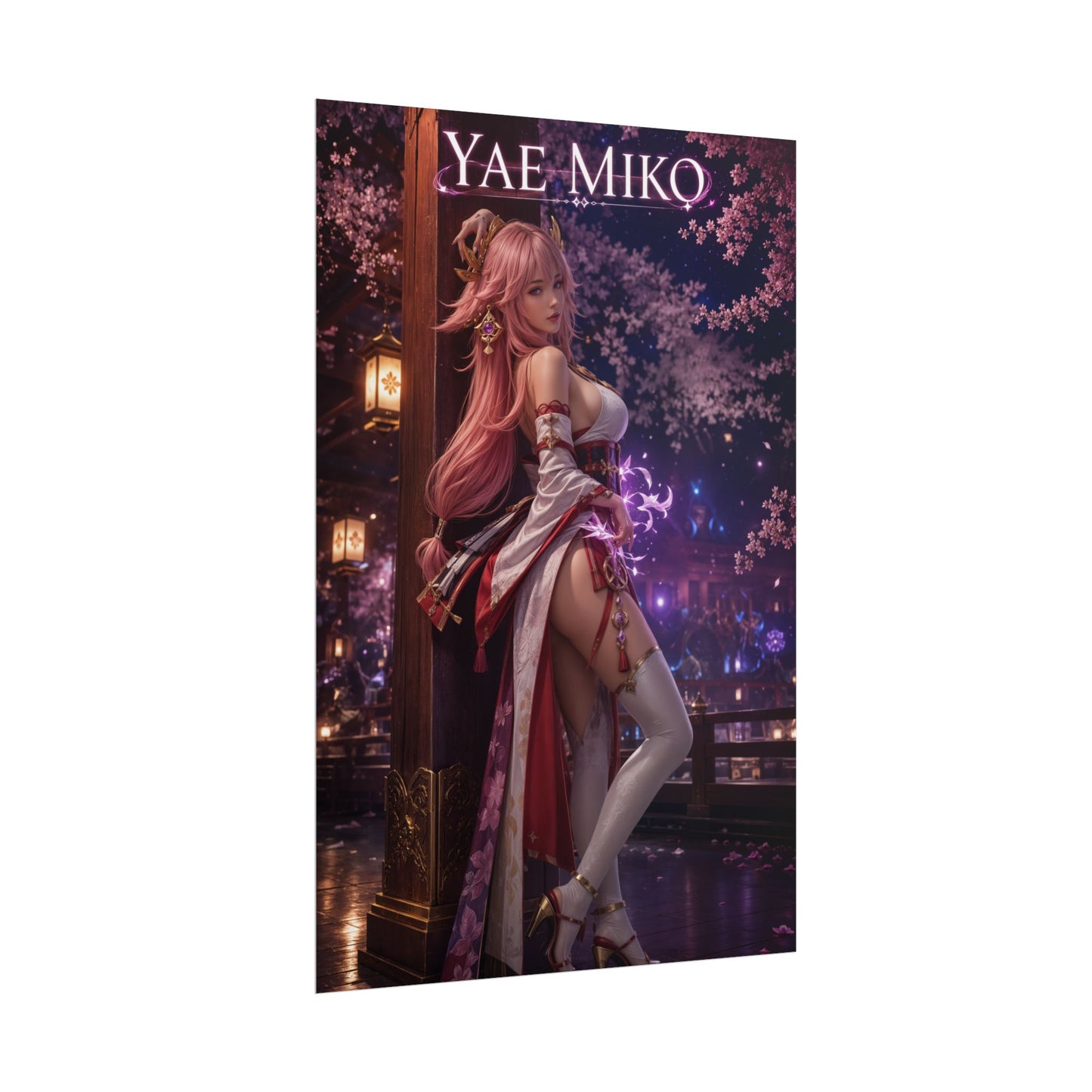 Yae Miko Poster, Genshin Impact Wall Art, Anime Print, Gamer Decor