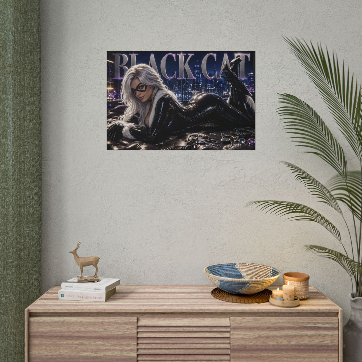 Comic Wall Art Black Cat Spider Man Poster Character Room Decor Collector Gift
