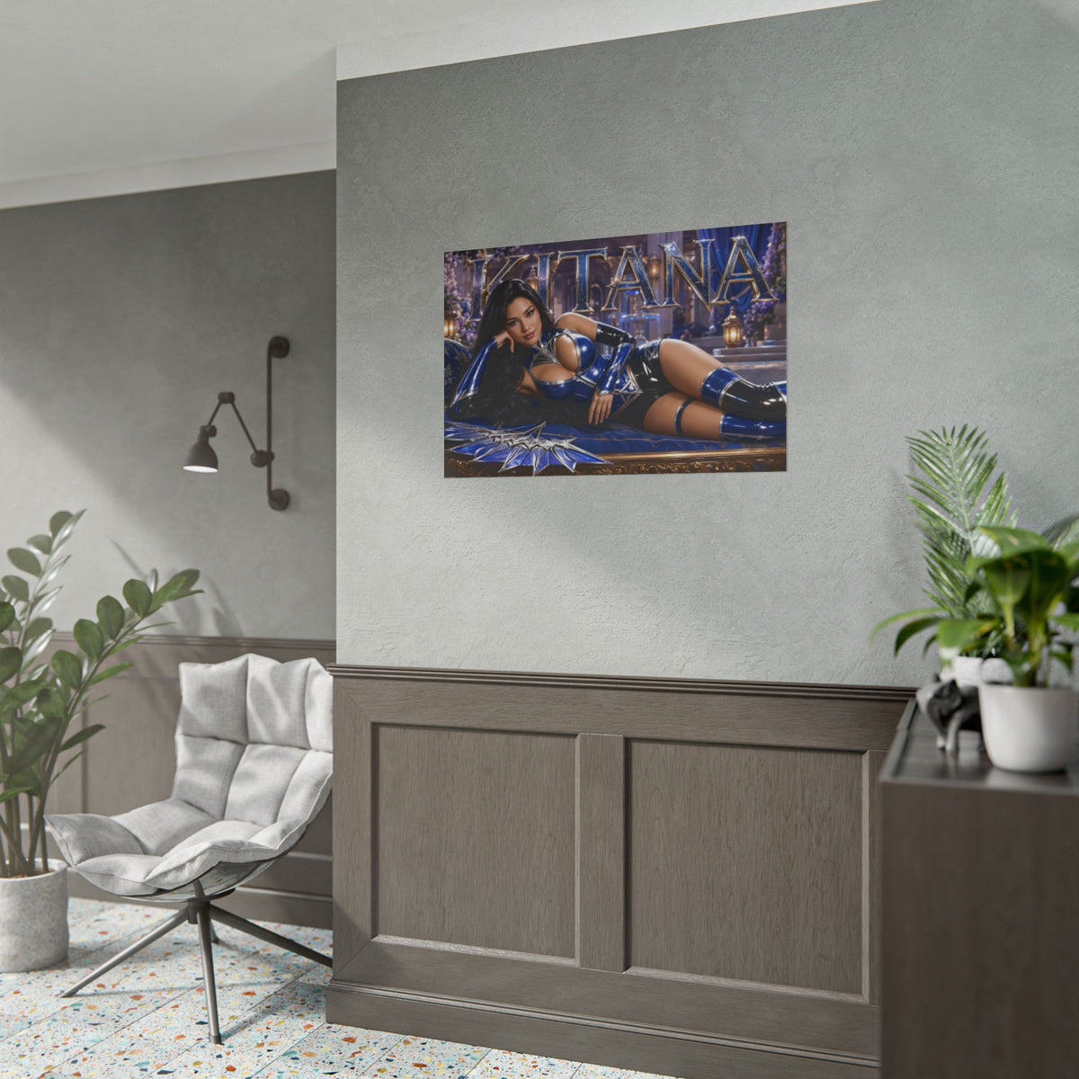 Game Room Decor Kitana Mortal Kombat Poster Gaming Wall Art Character Print