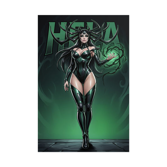 Hela Marvel Poster, Marvel Wall Art Print, Goddess of Death Decor, Comic Villain Wall Art, Gift for Fan