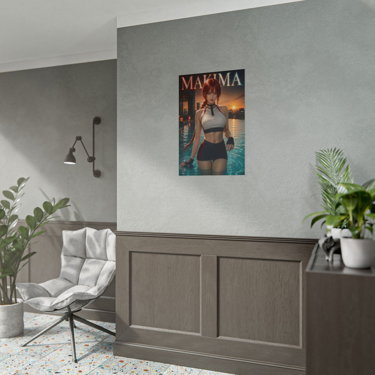 Anime Wall Art Makima Chainsaw Man Poster Otaku Room Decor Collector Gift Print