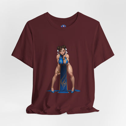 Chun-Li T-Shirt | Street Fighter Grafik-T-Shirt für Gamer &amp; Anime-Fans | Kämpfer-Waifu-Shirt