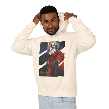 Harley Quinn Hoodie | DC Comics Hoodie | Anime Villain Girl Pullover - cream cotton pullover with bold Harley Quinn anime illustration