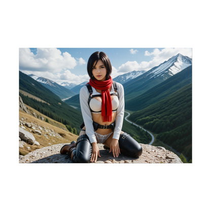 Mikasa Ackerman Anime-Poster | Waifu-Wandbild für taktische Otaku-Deko