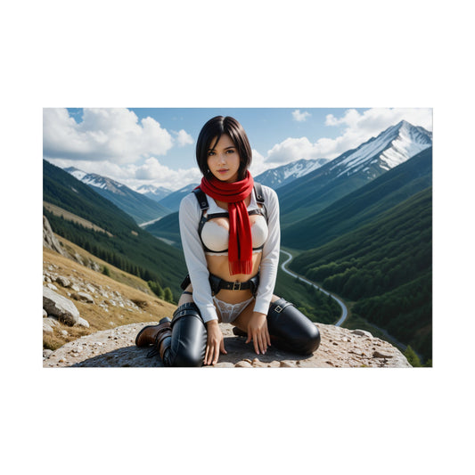 Аніме-постер Мікаси Акермана | Настінне мистецтво Вайфу для тактичного декору отаку