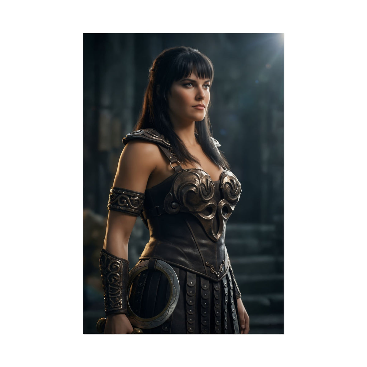 Xena Poster, Warrior Princess Art Print  Iconic Fantasy Heroine Wall Art bold warrior portrait for gamer rooms and collector displays