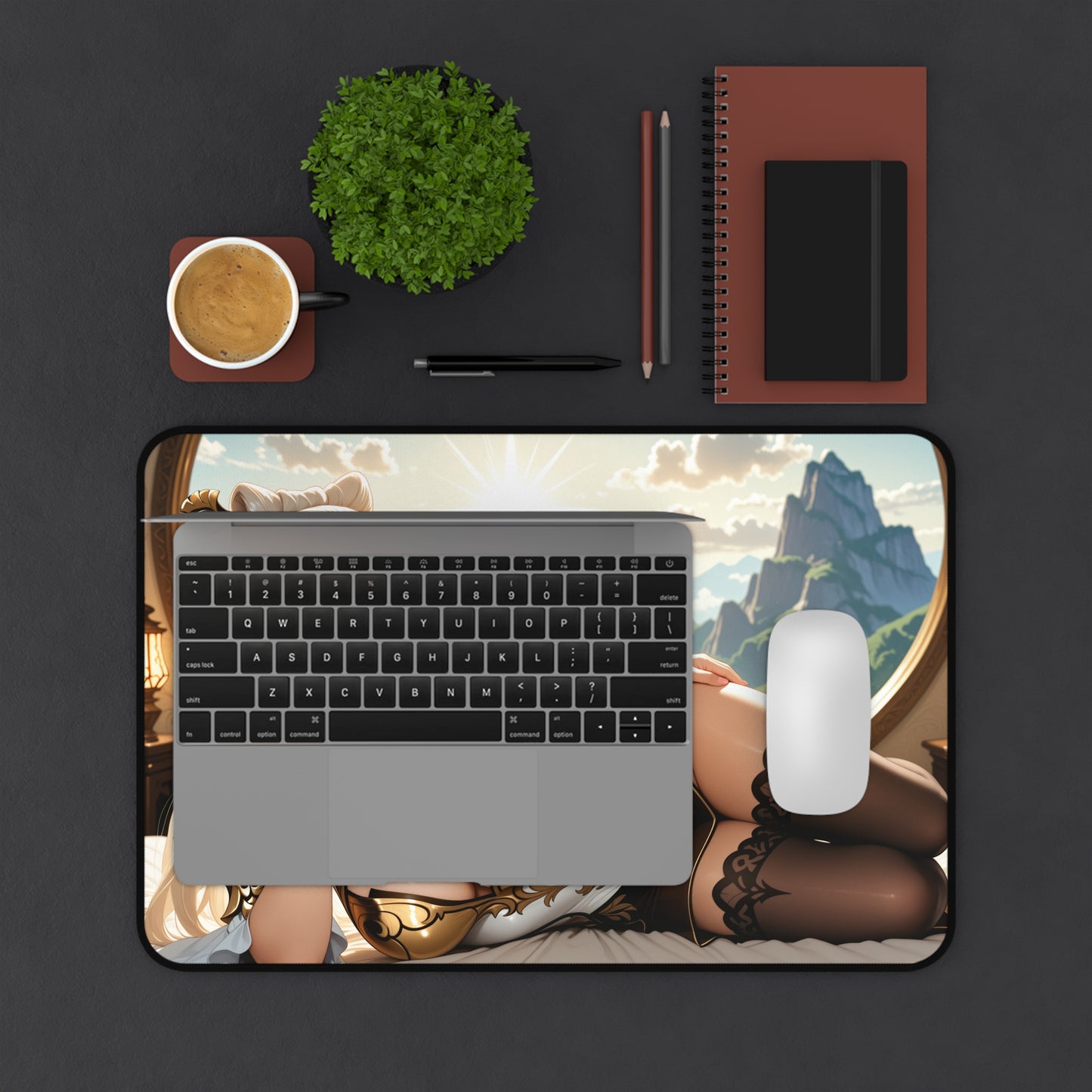 Ningguang Schreibtischunterlage, Genshin Impact Heldinnen-Mauspad, Elegantes Anime-Gaming-Schreibtisch-Setup