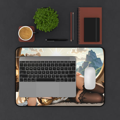 Ningguang Schreibtischunterlage, Genshin Impact Heldinnen-Mauspad, Elegantes Anime-Gaming-Schreibtisch-Setup