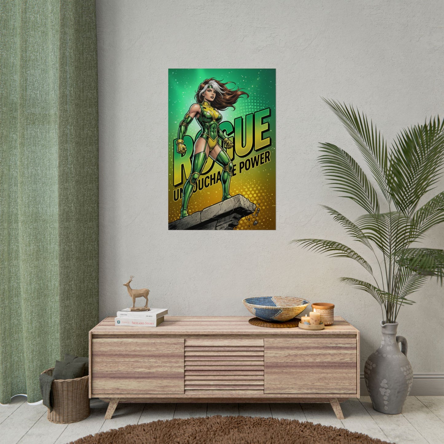 Rogue Poster / Rogue Wall Art / Rogue Art Print / X-Men Poster showcasing confident mutant heroine in bold, dynamic comic-style wall decor