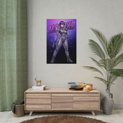 Motoko Kusanagi Art Print, Ghost in the Shell Poster, Cyberpunk Anime Wall Art, Futuristic Girl Decor, Gift