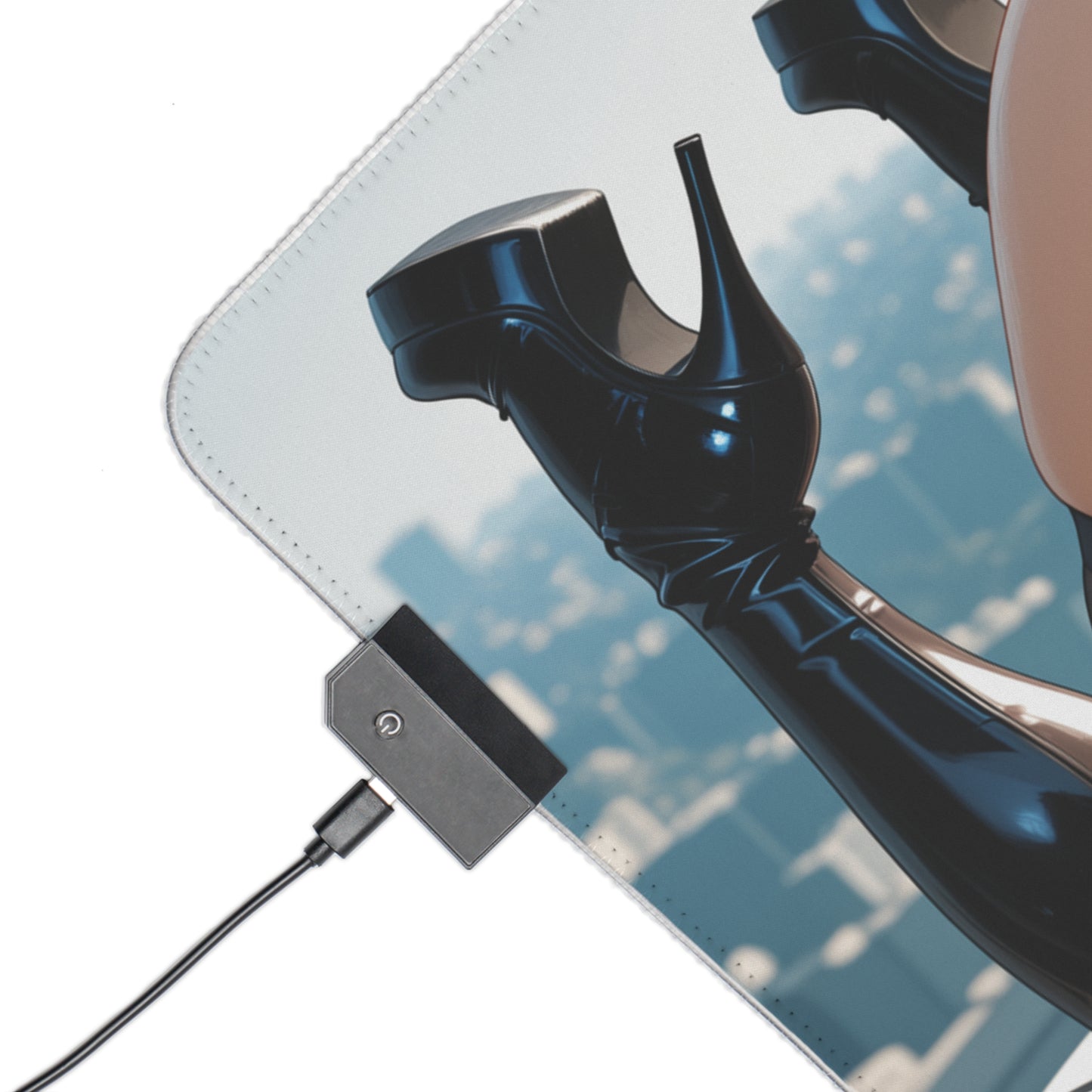 2B Desk Mat – LED RGB Pad, Elegant Waifu Android Girl Gaming Setup