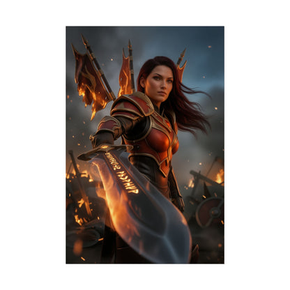 Legion Commander Dota 2 Poster, Dota 2 Wall Art Print, Warrior Knight Girl Decor, MOBA Game Wall Art, Gamer Gift