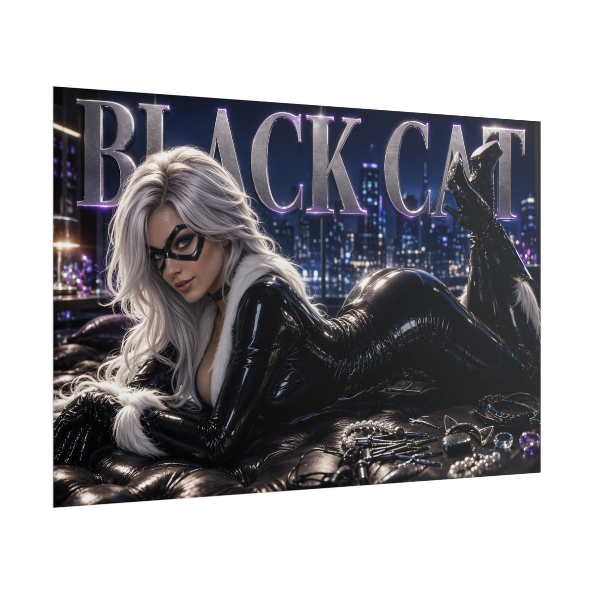 Comic Wall Art Black Cat Spider Man Poster Character Room Decor Collector Gift