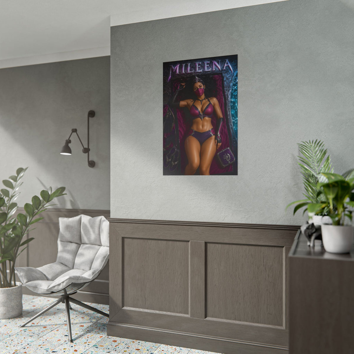 Gaming Wall Art Mileena Mortal Kombat Poster Bedroom Game Room Decor Art Print