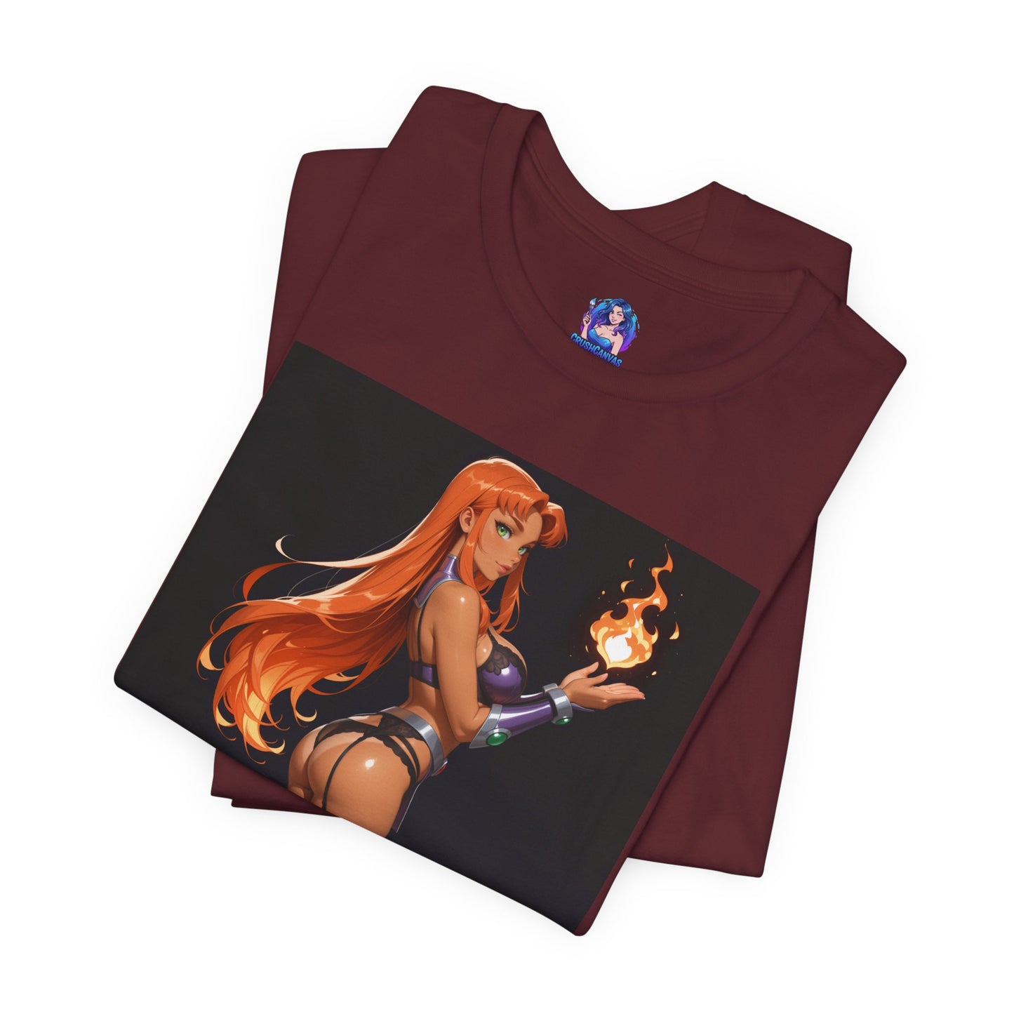 Starfire-T-Shirt mit Grafik | DC Comics-T-Shirt für Otakus und Cosplay-Fans | Sexy Alien-Heldin-Shirt