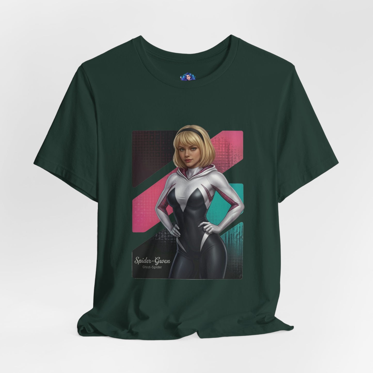 Spider-Gwen T-Shirt | Marvel Anime Tee for Gamers & Superhero Fans - anime-style Spider-Gwen on Bella Canvas 3001 unisex tee