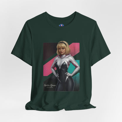 Spider-Gwen T-Shirt | Marvel Anime Tee for Gamers & Superhero Fans - anime-style Spider-Gwen on Bella Canvas 3001 unisex tee