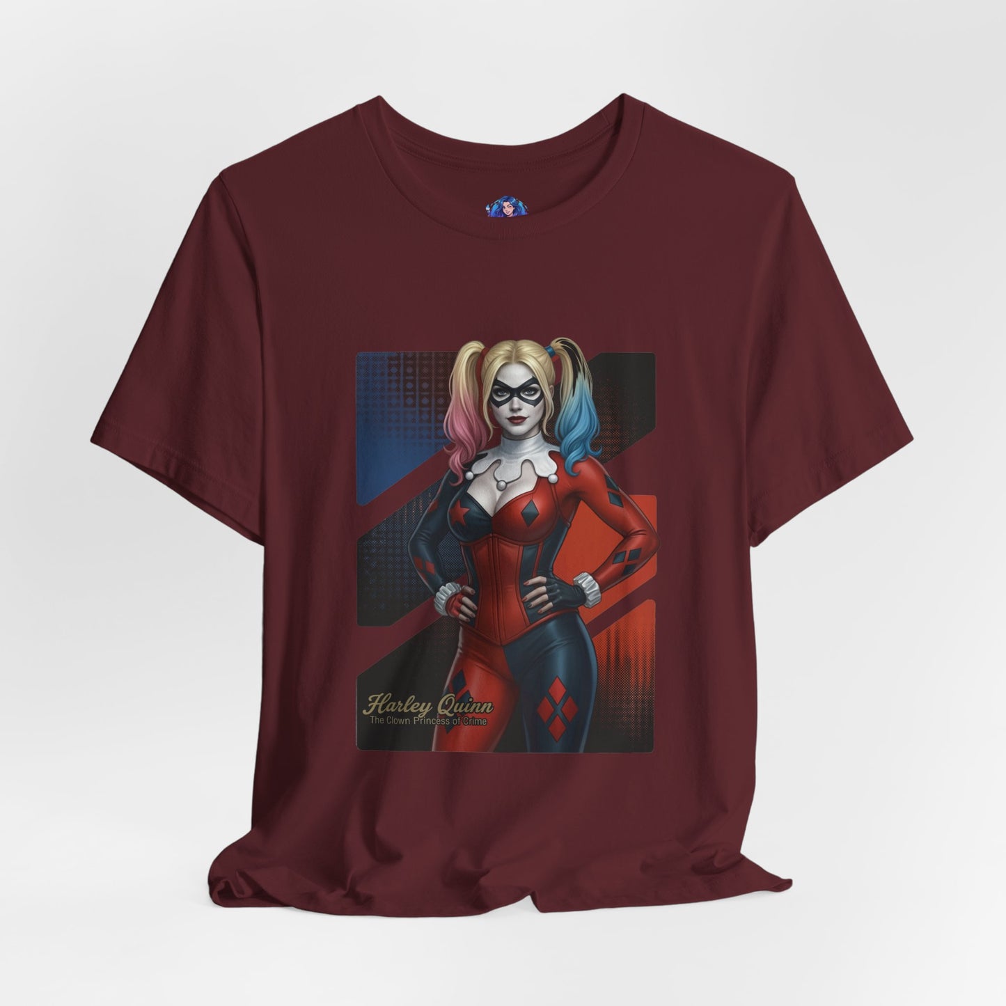 Harley Quinn T-Shirt | DC Comics Anime Tee for Gamers & Comic Fans - anime-style Harley Quinn design on Bella Canvas tee