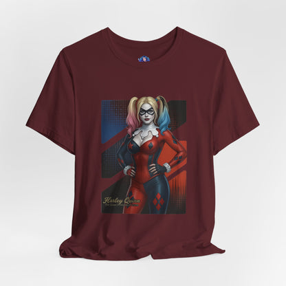 Harley Quinn T-Shirt | DC Comics Anime Tee for Gamers & Comic Fans - anime-style Harley Quinn design on Bella Canvas tee