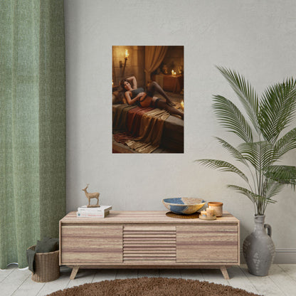 Lara Croft Poster, Tomb Raider Art Print – Iconic Adventure Heroine displayed as premium gaming room wall art