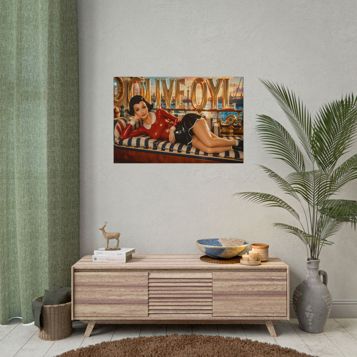 Retro Room Decor Olive Oyl Popeye Poster Cartoon Wall Art Character Print