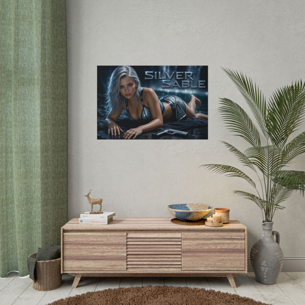 Silver Sable Heroine Wall Art Comic Poster Bedroom Office Decor Collectible