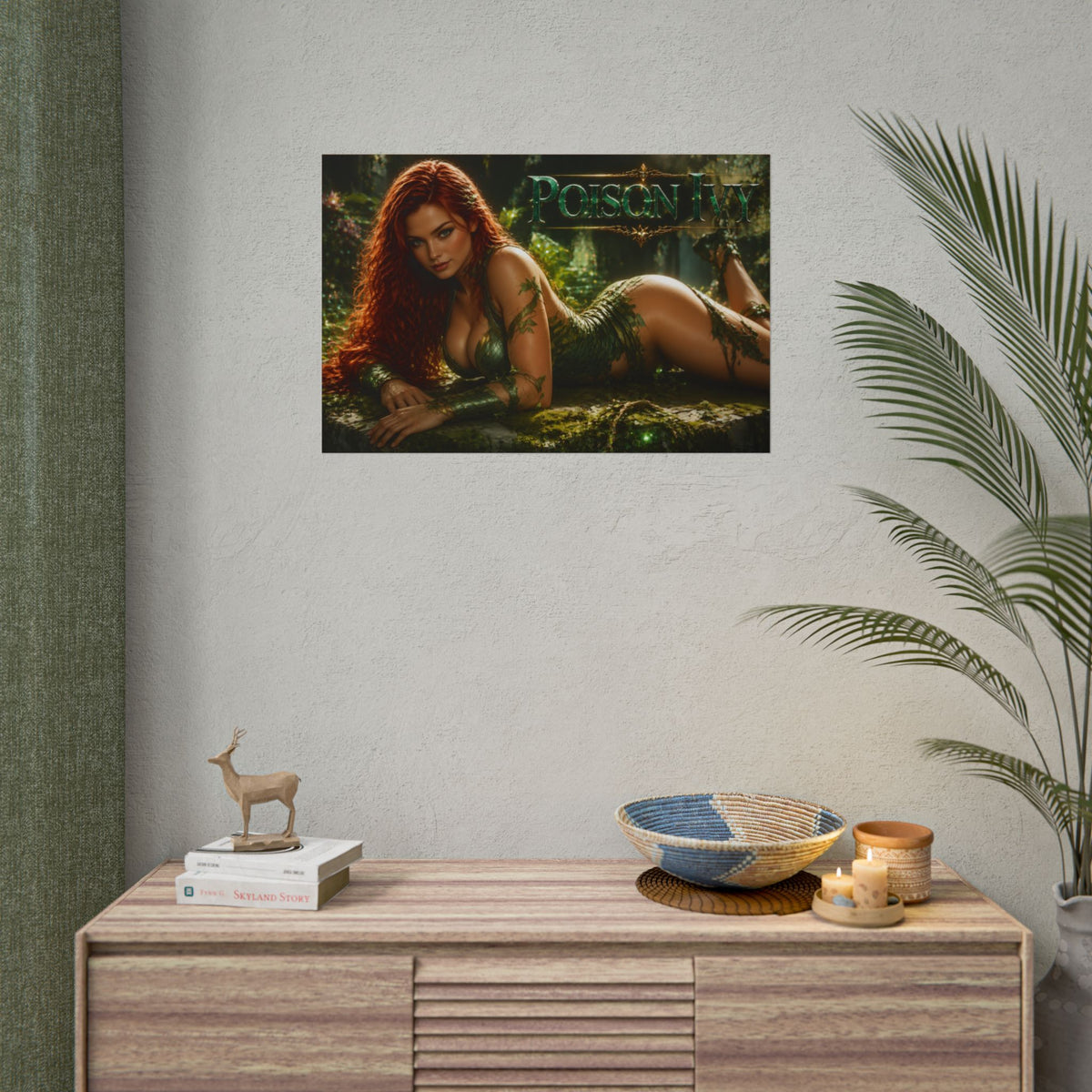 Poison Ivy Character Poster Comic Style Wall Decor Bedroom Collector Gift