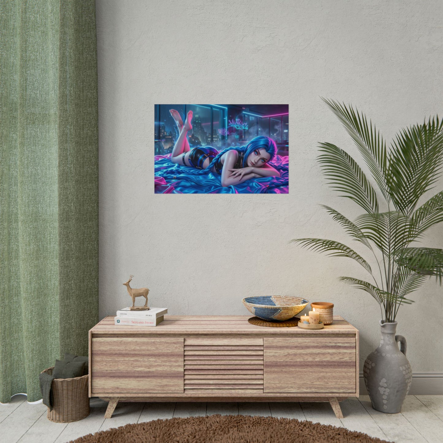 Jinx Arcane Poster, Gaming Wall Art, Anime Print, Gamer Decor