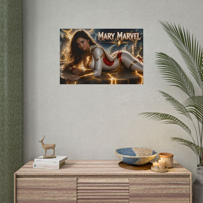 Mary Marvel Comic Poster Character Wall Art Collector Room Decor Art Print