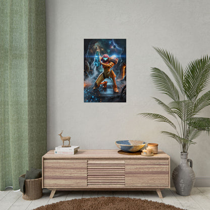 Samus Aran Poster – Sci Fi Wall Art Print, Bounty Hunter Heroine Decor
