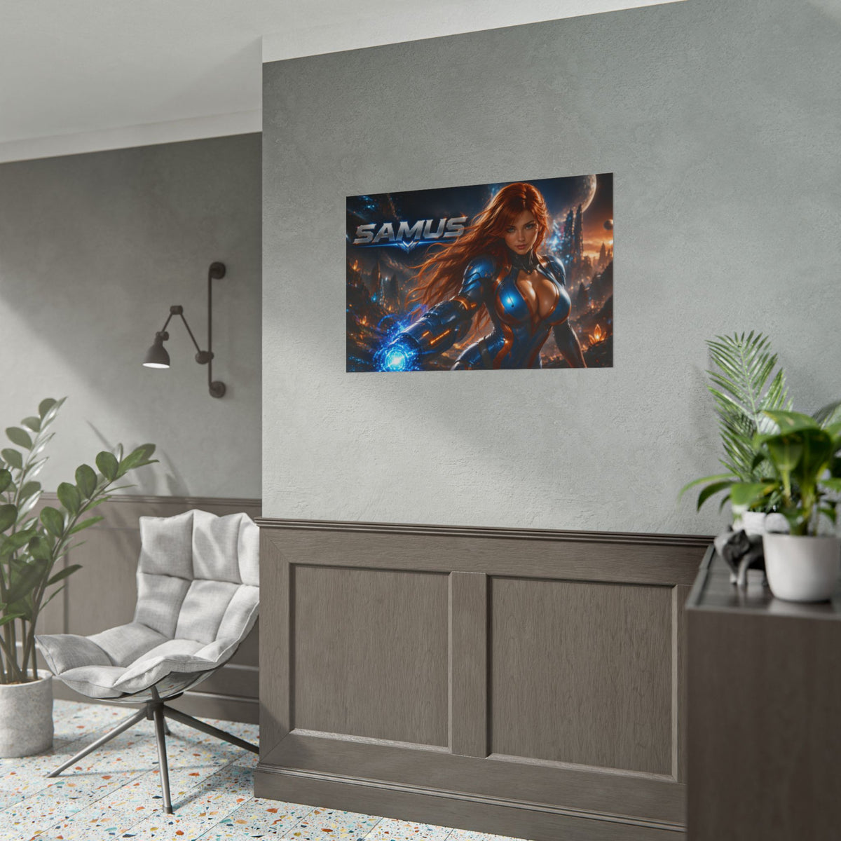 Gaming Wall Art Samus Aran Poster Game Room Decor Gamer Gift Art Print