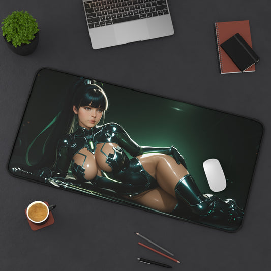 Eve Stellar Blade Schreibtischunterlage, futuristisches Sci-Fi-Helden-Mauspad, Cyberpunk-Gaming-Dekor