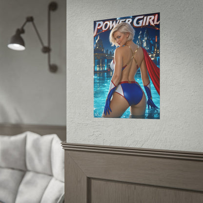 Power Girl Comic Poster Character Wall Art Collector Room Decor Art Print
