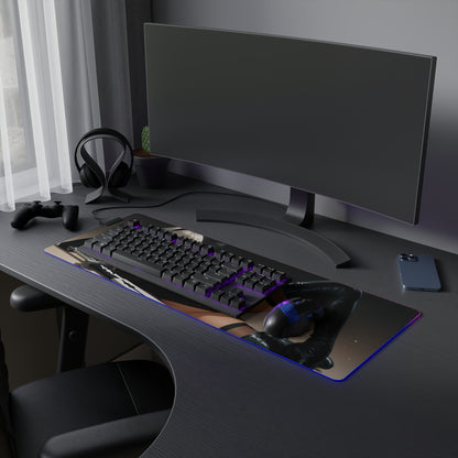 2B Nier Automata Schreibtischunterlage – LED RGB-Pad, Waifu Anime Girl Gaming-Setup