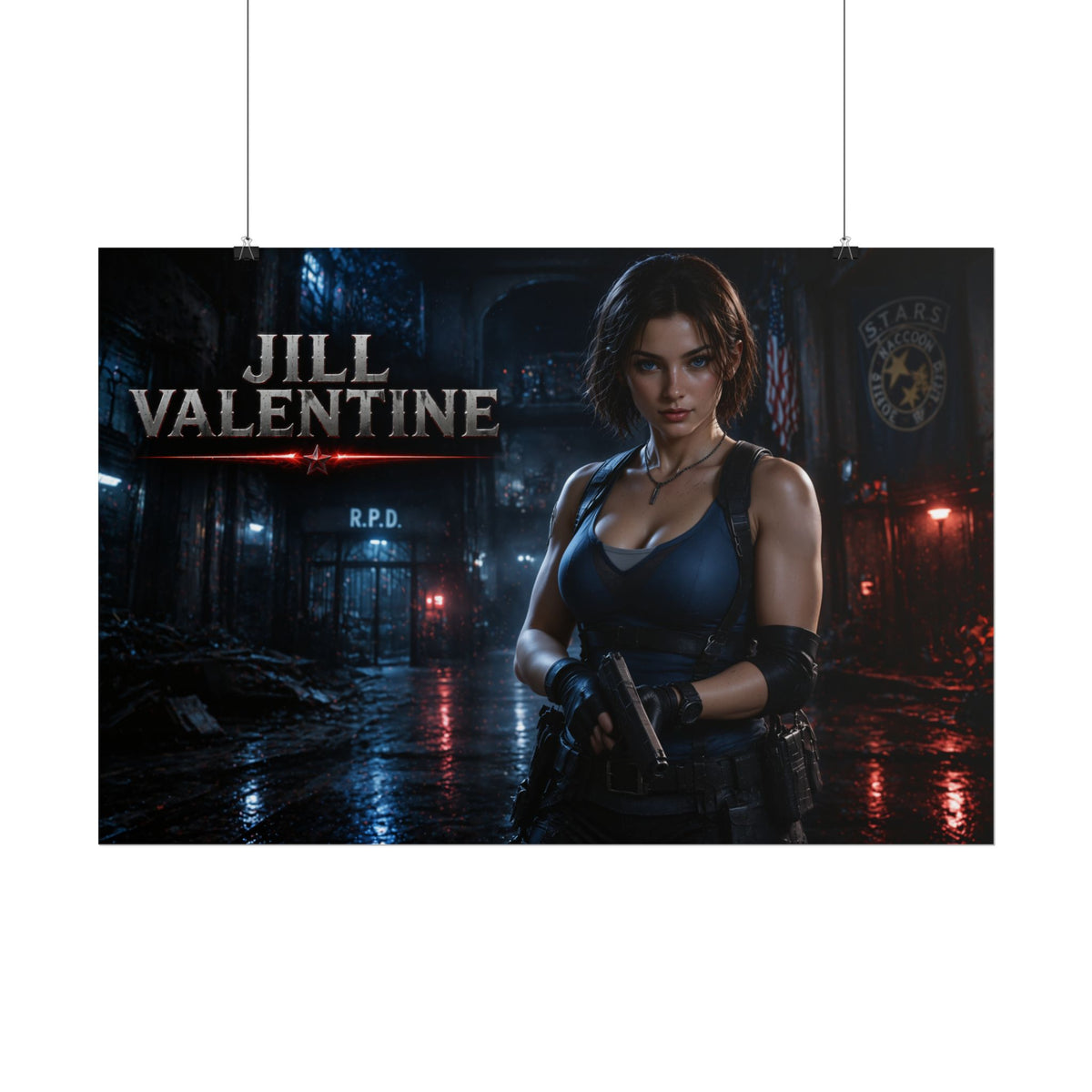 Game Room Decor Jill Valentine Poster Character Wall Art Gamer Gift