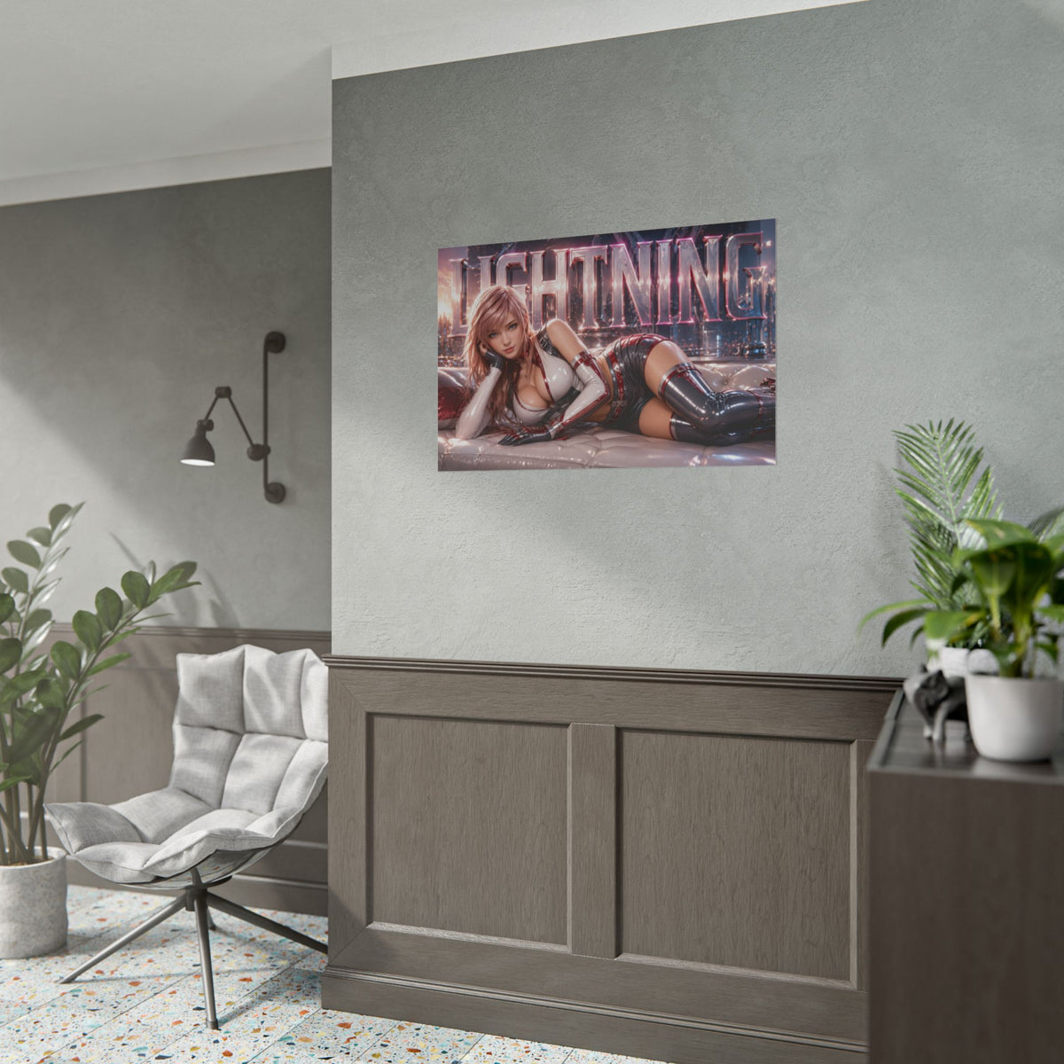 Gaming Wall Art Lightning Poster Game Room Decor Gamer Gift Print