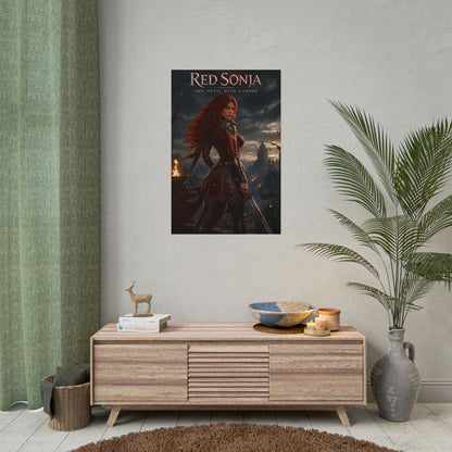 Red Sonja Poster, Sword And Sorcery Wall Art, Fantasy Print, Room Decor
