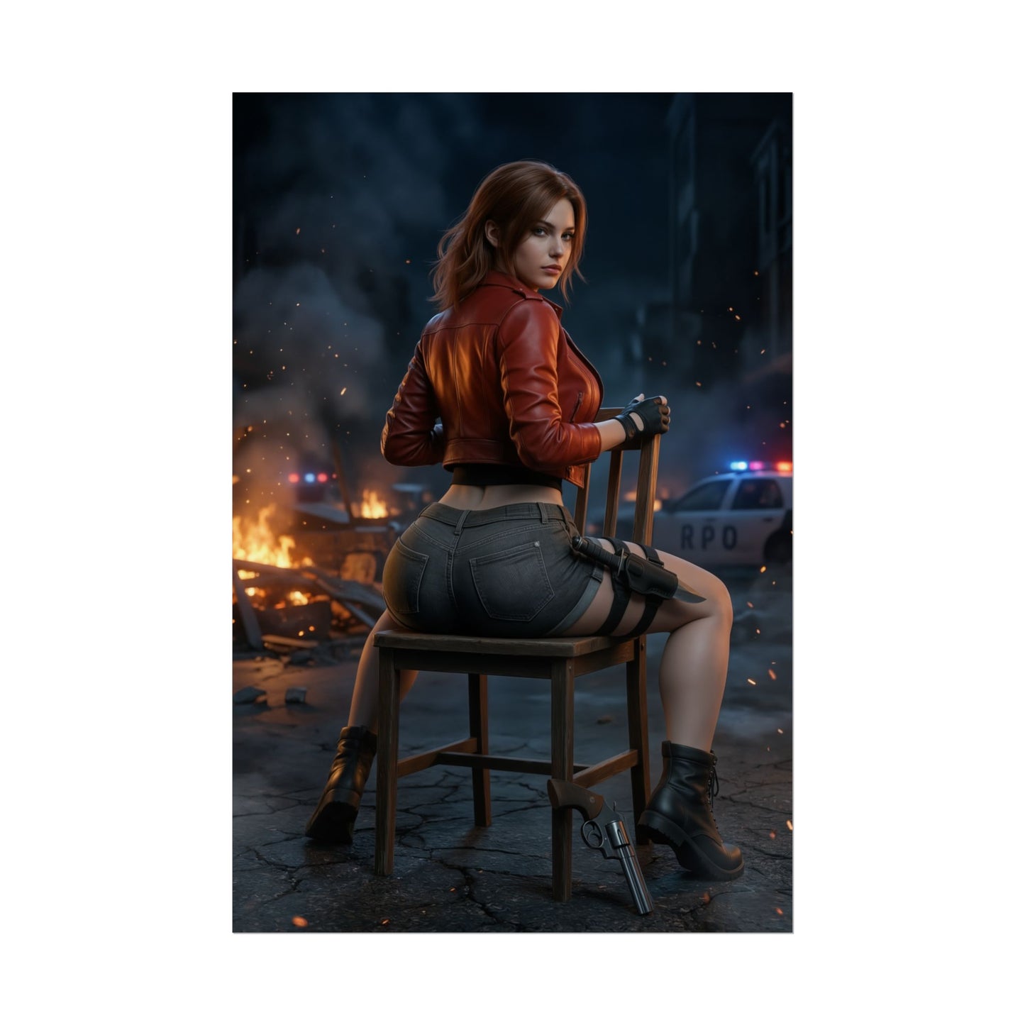 Claire Redfield Poster Resident Evil Dunkle Szene Wandkunst Druck Gaming Deko