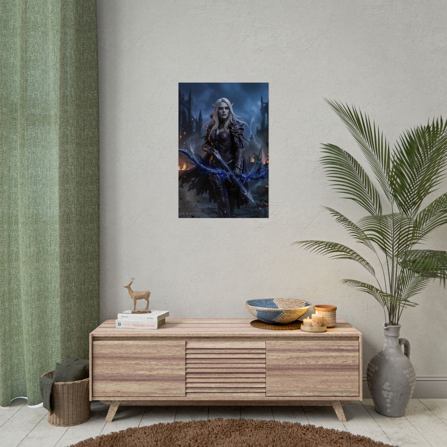Drow Ranger Dota 2 Poster, Dota 2 Wall Art Print, Dark Archer Girl Decor, Fantasy Game Wall Art, Gamer Gift