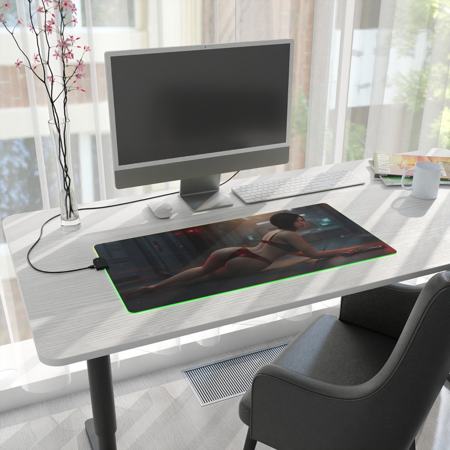Ada Wong RGB Mouse Pad – Resident Evil LED Desk Mat, Survival Gamer Setup