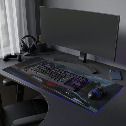 Ada Wong RGB Mouse Pad – Resident Evil LED Desk Mat, Gamer Room Setup featuring Ada Wong artwork, RGB edge lighting, extended non-slip gaming desk mat