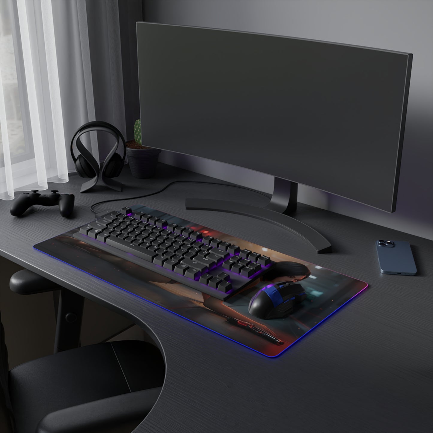 Ada Wong RGB Mouse Pad – Resident Evil LED Desk Mat, Survival Gamer Setup