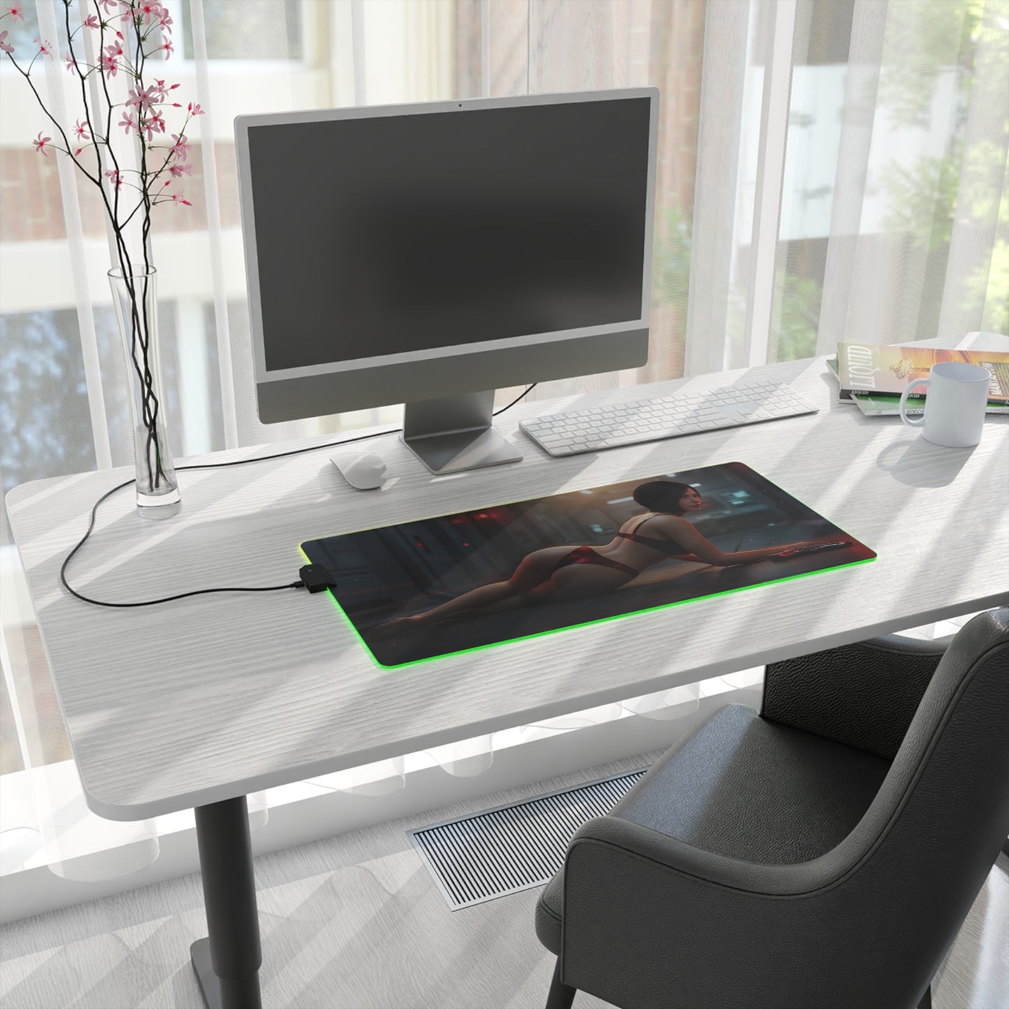 Ada Wong RGB Mouse Pad – Resident Evil LED Desk Mat, Survival Gamer Setup