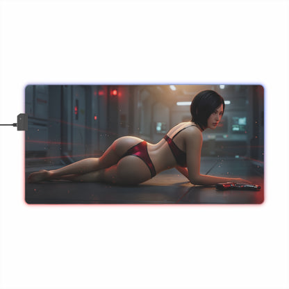 Ada Wong RGB Mouse Pad – Resident Evil LED Desk Mat, Survival Gamer Setup