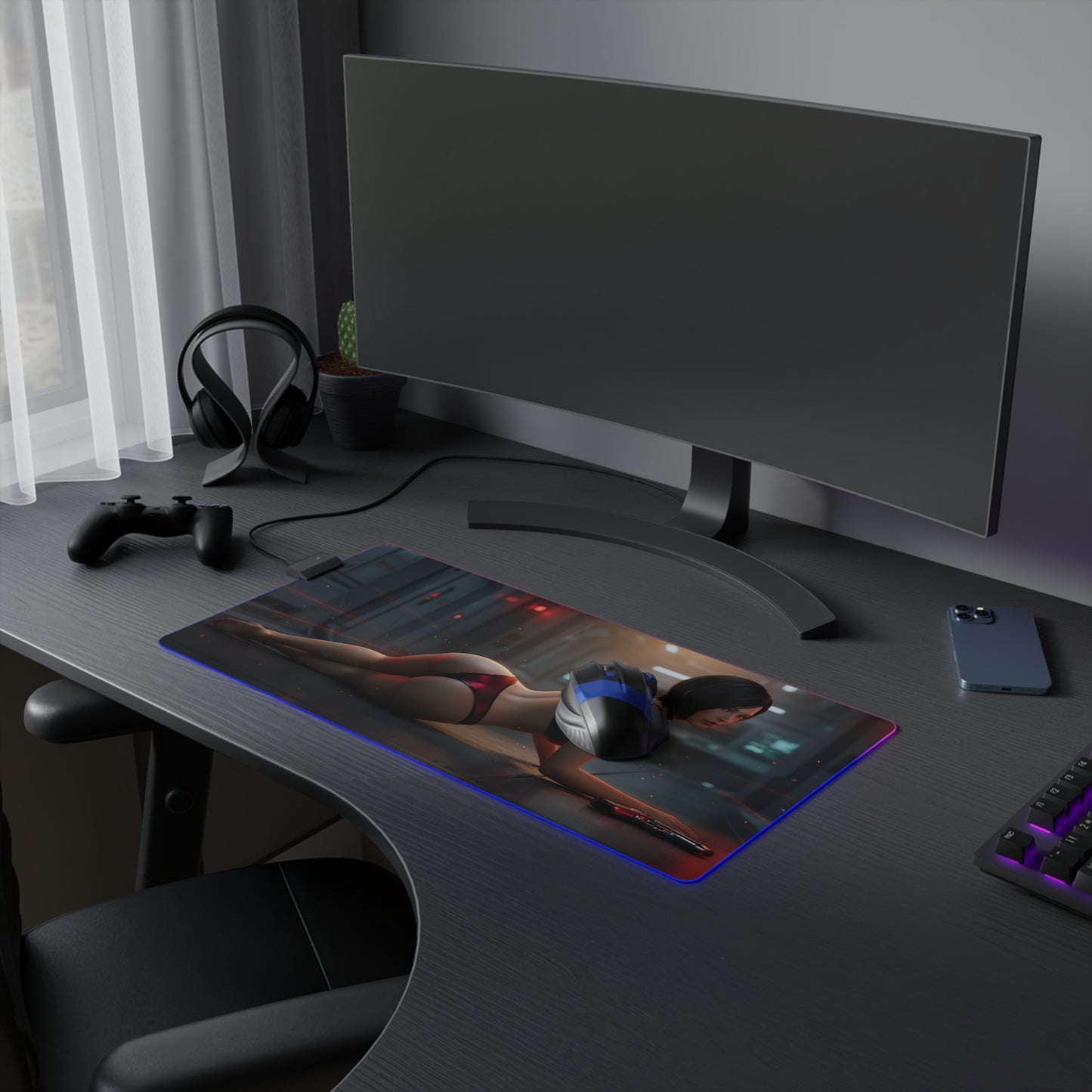 Ada Wong RGB Mouse Pad – Resident Evil LED Desk Mat, Survival Gamer Setup